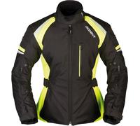 Modeka Violetta, veste textile imperméable pour femmes 36 Noir/Jaune Néon Noir/Jaune Néon