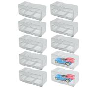 Model Car Display Case - 1/64 Scale Race Toy Organizer | Set Of 10 Car Display Organizer Storage Case, Easy To Clean Stackable Racing Vehicle Model Storage Box With Clear Lid For Bedroom Decor