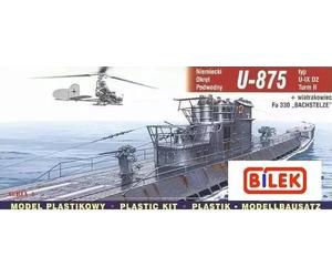 Model niemieckiego okrętu podwodnego U-875, 1:400 Mirage Hobby