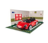 Model Parking Structure - LED Lighted Diecast Garage, Realistic 1:24 Display Including Ramp and Parking Slots, Decorative Car Collector Piece for Desktops, Shelves, Or Home Interior Display