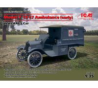 Model T 1917 Ambulance (Early ), WWI Aafs Voiture 1:3 5 Plastique Model Kit Icm