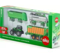 Model traktora John Deere z naczepą, przyczepą i cysterną Joskin, 1:87 Siku