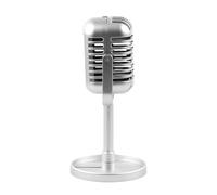 Model Vintage Toy - Retro Microphone Prop, Classic Stage Stand | Fake Antique Audio Display for, Costume Parties, Table Decor, Themed Events, Kids’ Shows, Or Photography Use