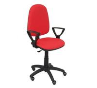 Modèle 04CPBALI350BGOLFRP Chaise de bureau ergonomique avec mécanisme de contact permanent, réglable en hauteur et roues de parquet Rouge