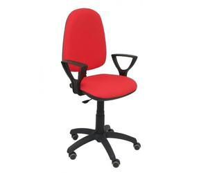 Modèle 04CPBALI350BGOLFRP Chaise de bureau ergonomique avec mécanisme de contact permanent, réglable en hauteur et roues de parquet Rouge