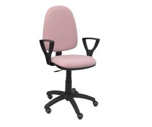 Modèle 04CPBALI710BGOLFRP Chaise de bureau ergonomique avec mécanisme de contact permanent, réglable en hauteur et roues de parquet Rose