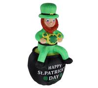 Modèle à Gaz Lumineux St Patrick Day, Décoration Gonflable, Réservoir Noir, Vieil Homme Gonflable, Modèle Aérien Lumineux, Fête de la Bière Irlandaise, (Prise UE 220V)