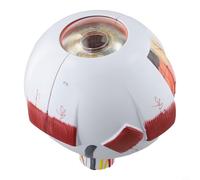 Modèle anatomique de globe oculaire pour l'éducation scientifique - Aide à l'enseignement de l'anatomie de l'œil humain 6X amovible en PVC, avec base et tige de soutien - Blanc (3X)