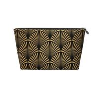 Modèle Art Déco Transparente Or Noir, Trousse de Toilette Trousse de Maquillage Sac à cosmétiques Trousse de Toilette de Voyage Portable