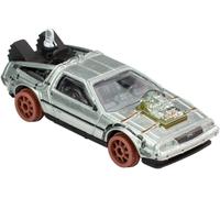 Modèle Auto Delorean Time Machine 3 Retour Futur Roues Rails 1/64 Hot Wheels