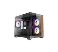 Modèle : Boitier Mini Tour Micro-ATX CX600M Wood RGB avec panneaux vitrés (Noir)