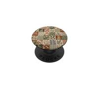 Modèle botanique de Patchwork de Champignons des Bois PopSockets PopGrip Adhésif