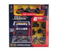 MODÈLE BURAGO 1/43 RED BULL F1 RB19 DIORAMA GARAGE PIT STOP PEREZ MODÈLE