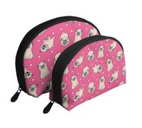 Modèle Carlin, Trousse de Maquillage Coquille Femme Petit Porte-Monnaie Trousse de Toilette Trousse à cosmétiques 2 pièces