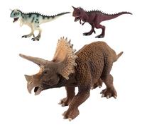 Modèle Carnotaurus Triceratops - Figurine de dinosaure réaliste | Ensemble de jeu éducatif pour garçons et filles, salle de classe pour , collection de présentoirs amusants et f