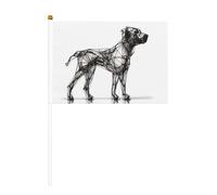 Modèle chiot 6 pièces imprimé double face drapeau à main 14 x 20,8 cm, adapté pour les activités d'équipe encourageant