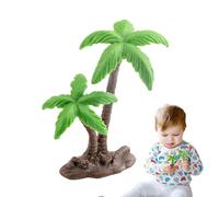 Modèle Cocotier Palmier Décor Tropical Gâteau miniature artificiel Topper Paysage Architecture Faux échelle de décoration Bâtiments en plastique vert Petit paysage réaliste décoratif