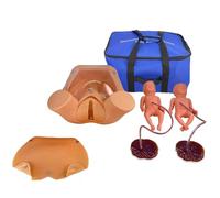 Modèle complet de simulateur d'accouchement avec 2 fœtus, 2 placentas et un sac de transport for la formation et l'éducation des sages-femmes