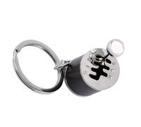 Modèle Créatif Auto Part Mode Metal Keychain Key Chain Chain Ring Auto Part, Gear Shifter Keychain, Mini Six Speed Manual Transmission Gear Shift Gadgets, pour Vos (BLACK)