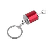 Modèle Créatif Auto Part Mode Metal Keychain Key Chain Chain Ring Auto Part, Gear Shifter Keychain, Mini Six Speed Manual Transmission Gear Shift Gadgets, pour Vos (rouge)