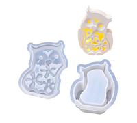 Modèle d ' abat-jour en forme de hibou robuste, moules en forme de hibou avec des motifs creux complexes pour les créations artistiques en résine, décorations d ' intérieur, moule en silicone