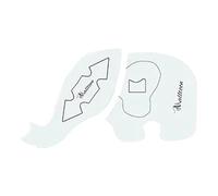 Modèle d’Éléphant de Mémoire pour et Bricolage | Règle Gabarit avec Instructions - Outil de Création pour Lit, Chambre ou Décoration Intérieure