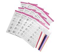 Modèle D’entraînement pour Manucure, 12 Feuilles, Stylo Liner | Papier et Bois, Guidage de Motifs, pour Cours D’ongles et Usage DIY Débutant