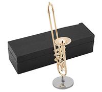 Modèle d´Instrument de Musique Miniature Ornements musicaux Trombone de nouveauté avec Fermoir en métal Taille 6.3 x 1.6 x 1.6 in. Gifts