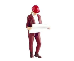 Modèle d ' Ouvrier du bâtiment en résine, Female Leader Lookin | Modèle d ' ouvrier de construction en résine pour dioramas et création de scènes à des fins éducatives