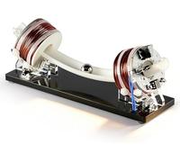 Modèle d'accélérateur de bobine électromagnétique à piste incurvée, kit de démonstration de piste à billes en acier à 2 bobines, modèle de démonstration d'enseignement de la physique