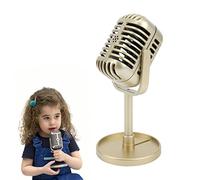 Modèle d'accessoires de Microphone rétro, Accessoires de Microphone en Plastique hautement simulés, Faux Microphone pour Le Tournage de Cadeaux, Accessoires de Photographie, (Or)