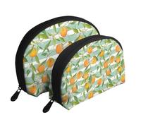 Modèle d'agrumes Oranges, Trousse de Maquillage Coquille Femme Petit Porte-Monnaie Trousse de Toilette Trousse à cosmétiques 2 pièces