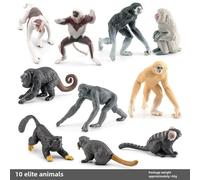 Modèle D'animal De Simulation En Couleur Bl-1141 Ensemble De Pièces De Grand Singe Noir Fourchette Longue Armes Gorille Miniscope À Long Nez