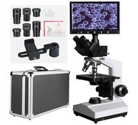 [Modèle Darkfield Blood Model] Microscope trinoculaire Vabiooth Darkfield & Brightfield Grossissement 40X-2500X avec écran 7" oculaire électronique 5 MP Scène mécanique réglable Éclairage LED