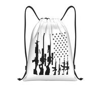 Modèle D'Armes À Feu Américain Sac À Dos Sport Gym Résistant Sac À Cordon Pliable Sacs À Cordon De Serrage pour Natation Vacances Salle 39X46Cm
