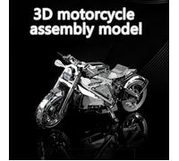 Modèle d'assemblage en métal 3D Puzzle bricolage modèle de moto décoration de bureau (12,8 x 4,3 x 6,2 cm)