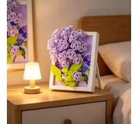 Modèle d'assemblage floral à bulles violettes, joli kit de décoration de fleur, décoration de bureau créative pour cadeau et affichage à la maison