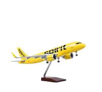 Modèle d'aviation en Métal Modèle d'avion Résine 1:80 pour Neo Spirit A320 Airlines avec Train D'atterrissage LED Cadeau pour Passionnés D'aviation(with Light)