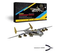 Modèle d'avion 3D en métal, AN-225 3D en métal modèle d'avion dynamique, kit de puzzle, affichage de bureau pour les amateurs d'aviation