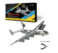 Modèle d'avion 3D en métal, AN-225 3D en métal modèle d'avion dynamique, kit de puzzle, affichage de bureau pour les amateurs d'aviation