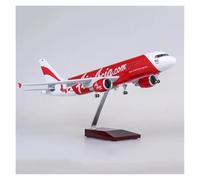 Modèle d'avion Airbus A320 Airasia 47 cm à l'échelle 1:85 vitrine Collection pour collectionneurs Cadeaux pour Amateurs(Without Light)