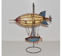 Modèle D'Avion Ancien Zeppelin Dirigeable Modèle Sur Support Métal L 37 Cm