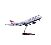 Modèle d'avion en résine moulée sous Pression pour B747 47cm échelle 1/150 avec lumières et Roues décoration de Noël Ensemble de Jeu de Passe-Temps Miniature(Without Light)