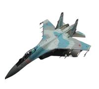 Modèle d'avion Militaire SU35 Super Flanker Chasseur Lourd Russe en Métal Moulé sous Pression Échelle 1/100(Blue)