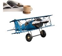 Modèle d'avion rétro - Pendentif biplan planeur moulé sous pression, décoration de bureau en fer | Ornement de collection aviation pour chambre, accessoire photo, cadeau pour amateur d'aviation