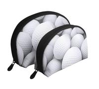 Modèle de balles de Golf 3D, Trousse de Maquillage Coquille Femme Petit Porte-Monnaie Trousse de Toilette Trousse à cosmétiques 2 pièces