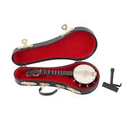 Modèle de Banjo Miniature, Accessoires pour Maison de poupée, Jouet en Bois réaliste avec Une Surface Lisse Peinte, Comprend Un Support d'exposition et Une boîte de Rangement pour