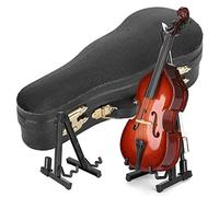 Modèle De Basse Miniature, Ornements D'instruments De Musique De Guitare Basse En Bois Avec Support Et étui, Réplique De Mini Basse Pour la Décoration de la Maison