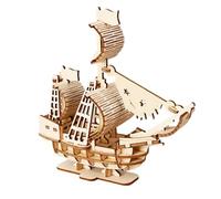 Modèle de bateau à voile en bois à assembler pour les activités d ' apprentissage en classe, le temps de projet à la maison, décoration d ' affichage en bois naturel et petits espaces d ' affichage