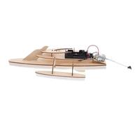 Modèle De Bateau Électrique En Bois - Bois Naturel, Jouet D'assemblage De Bricolage, Kits De Yacht Électrique, Projet Éducatif STEM, Moteur Alimenté Par Batterie, Télécommande | Âge 6-14, Raga